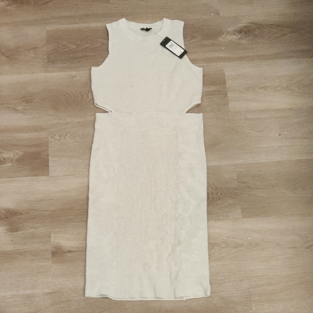 Guess Gray Sleeveless Midi Dress